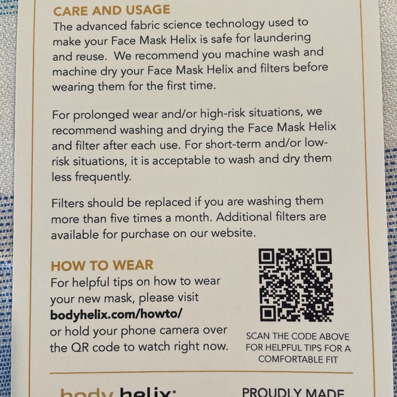 Body Helix Face Mask w/ Washable Filters - Picture 4 of 4